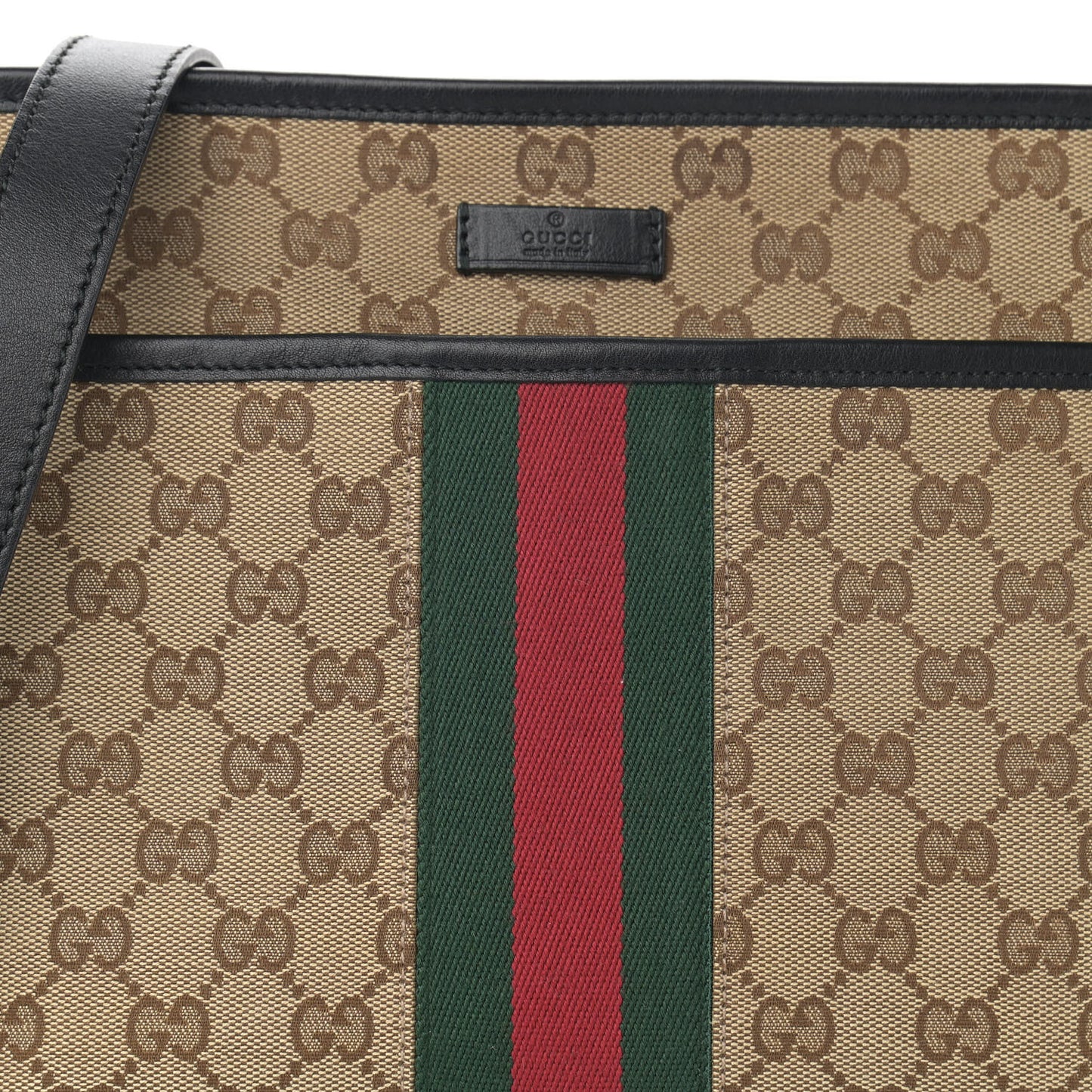 GG Monogram Web Flat Messenger Bag Black