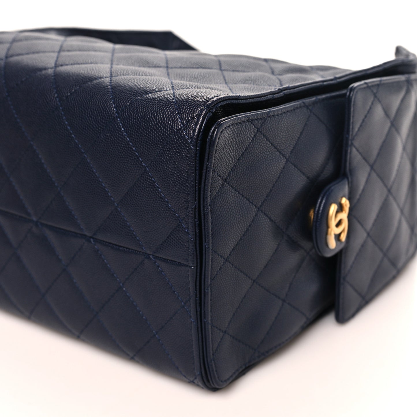 Caviar Quilted Medium Chanel 25 Handbag Dark Navy