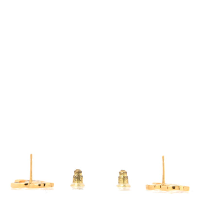 Chanel Metal CC Paris Button Stud Earrings Gold 3 of 5