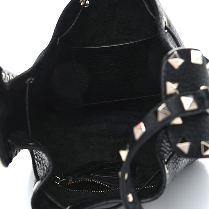 Valentino Garavani Grained Calfskin Rockstud Bucket Bag Black 4 of 4
