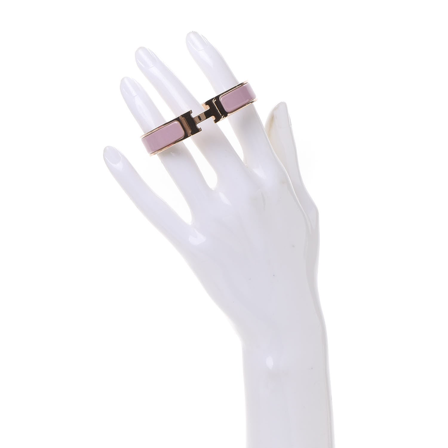 Hermes Enamel Narrow Clic Clac H Bracelet PM Rose Cassata 2 of 7