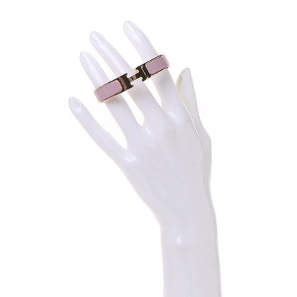 Hermes Enamel Narrow Clic Clac H Bracelet PM Rose Cassata 2 of 7