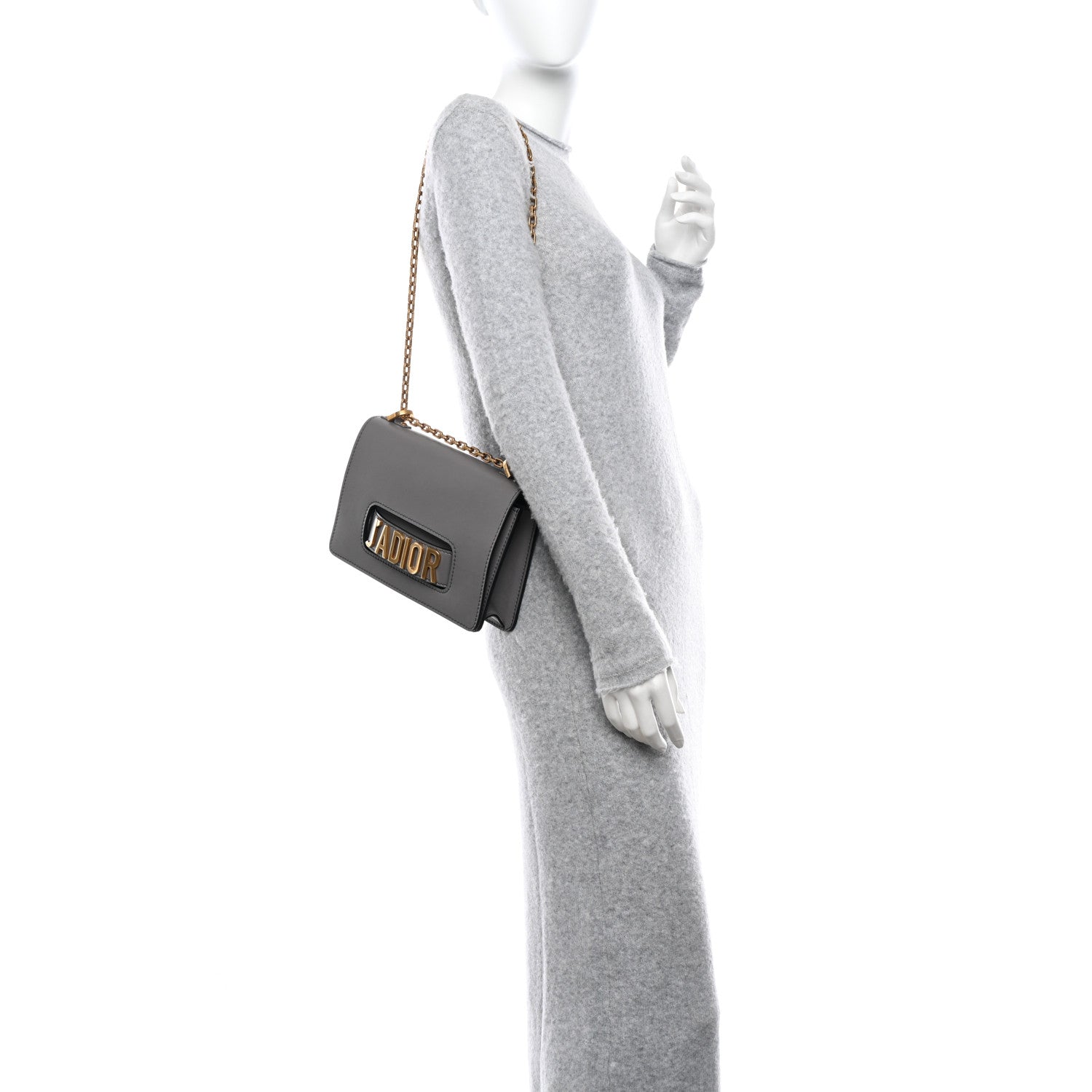 Christian Dior Calfskin Medium J'Adior Chain Flap Bag Iron Grey 2 of 10