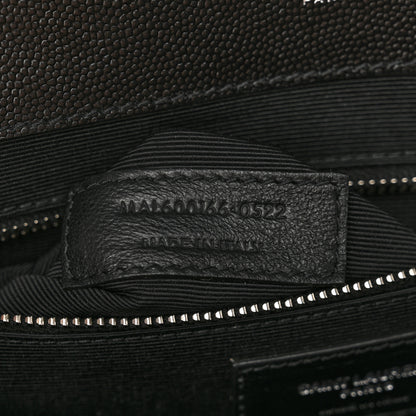Saint Laurent Grain De Poudre Textured Mixed Matelasse Large Triquilt Monogram Satchel Black 7 of 11