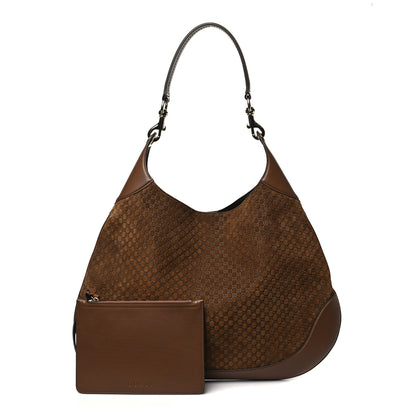 Gucci GG Suede B Large Shoulder Bag Brown 3 of 10