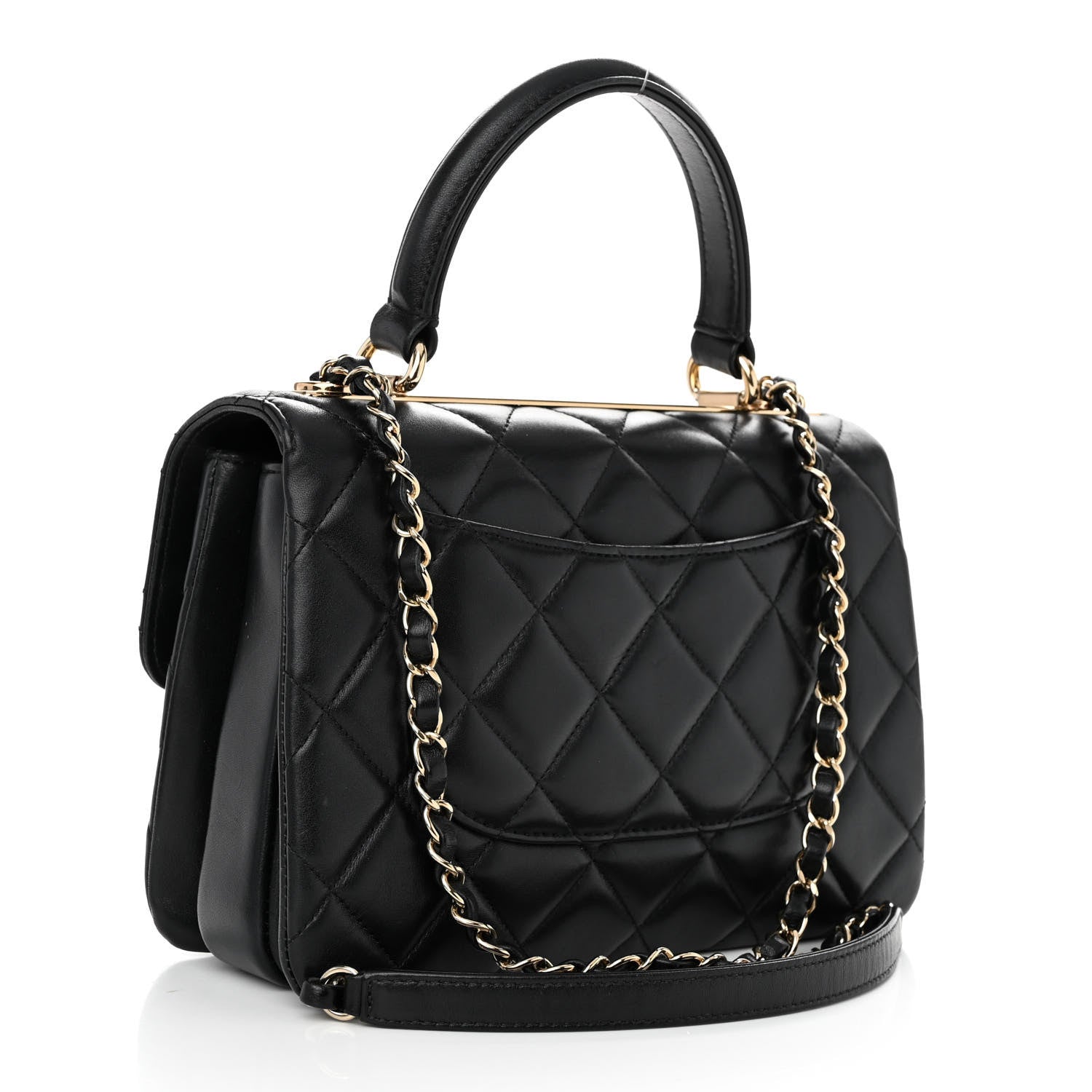 Chanel Lambskin Quilted Small Trendy CC Dual Handle Flap Bag Black 3 of 14