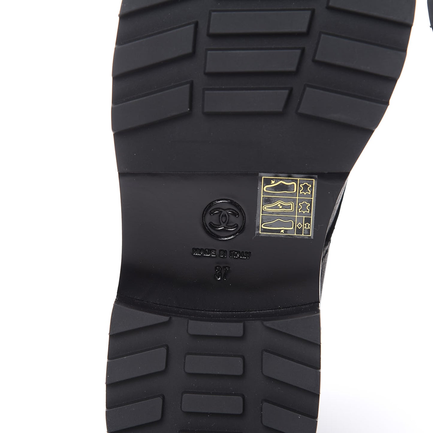 Calfskin Pearl Combat Ankle Boots 37 Black