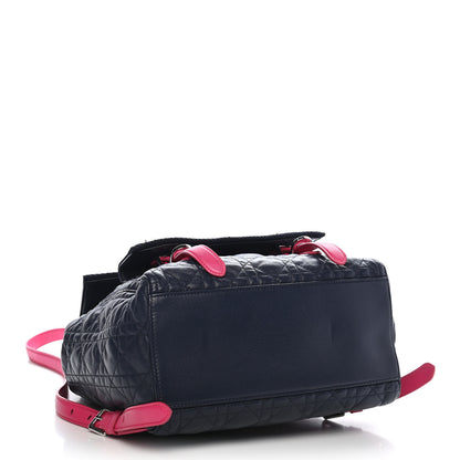 Christian Dior Lambskin Mesh Cannage Embroidered Stardust Backpack Navy Pink 3 of 8