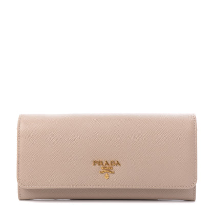 Prada Saffiano Metal Continental Flap Wallet Cammeo 2 of 8