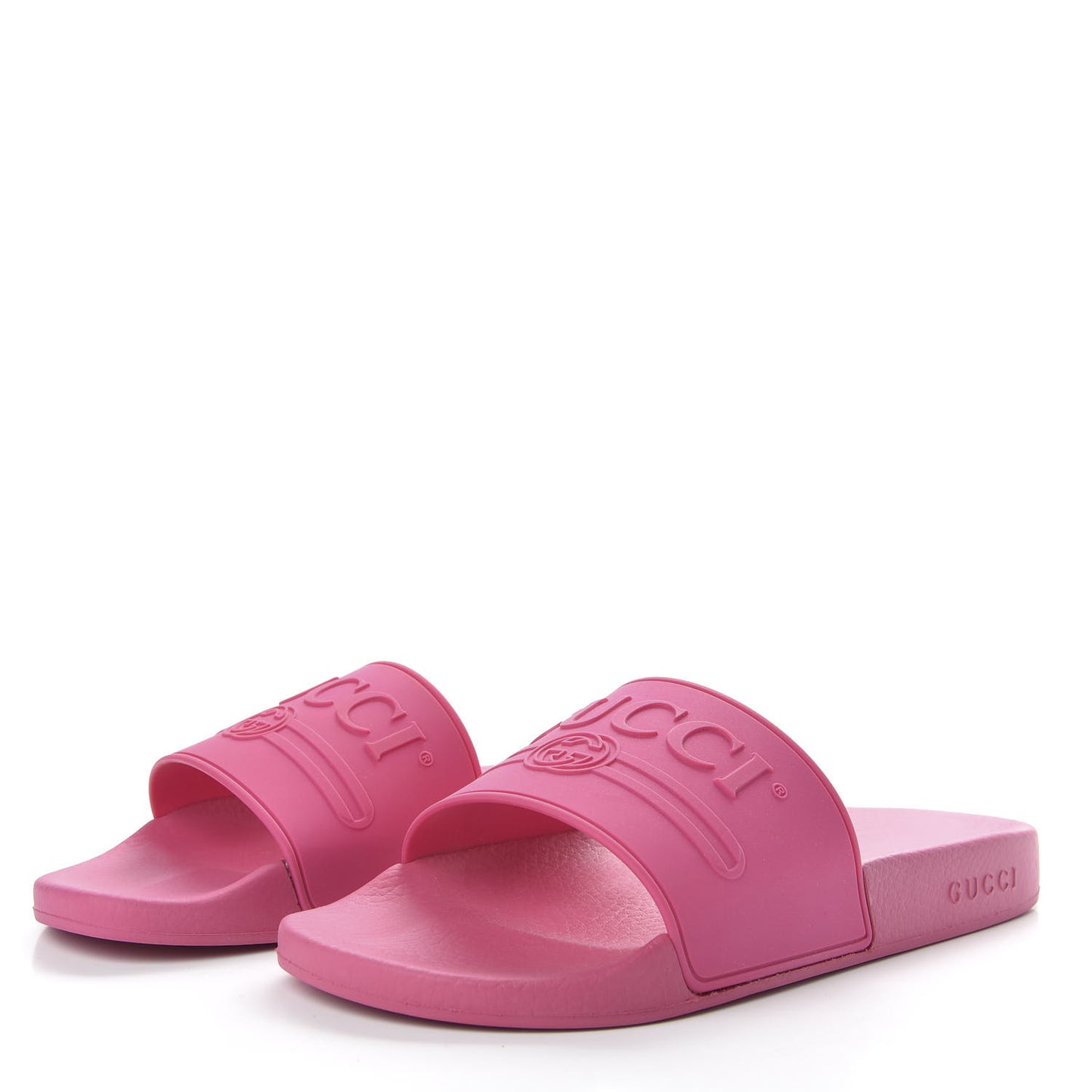 Rubber Logo Stamped Mens Slide Sandals 10 Fuchsia