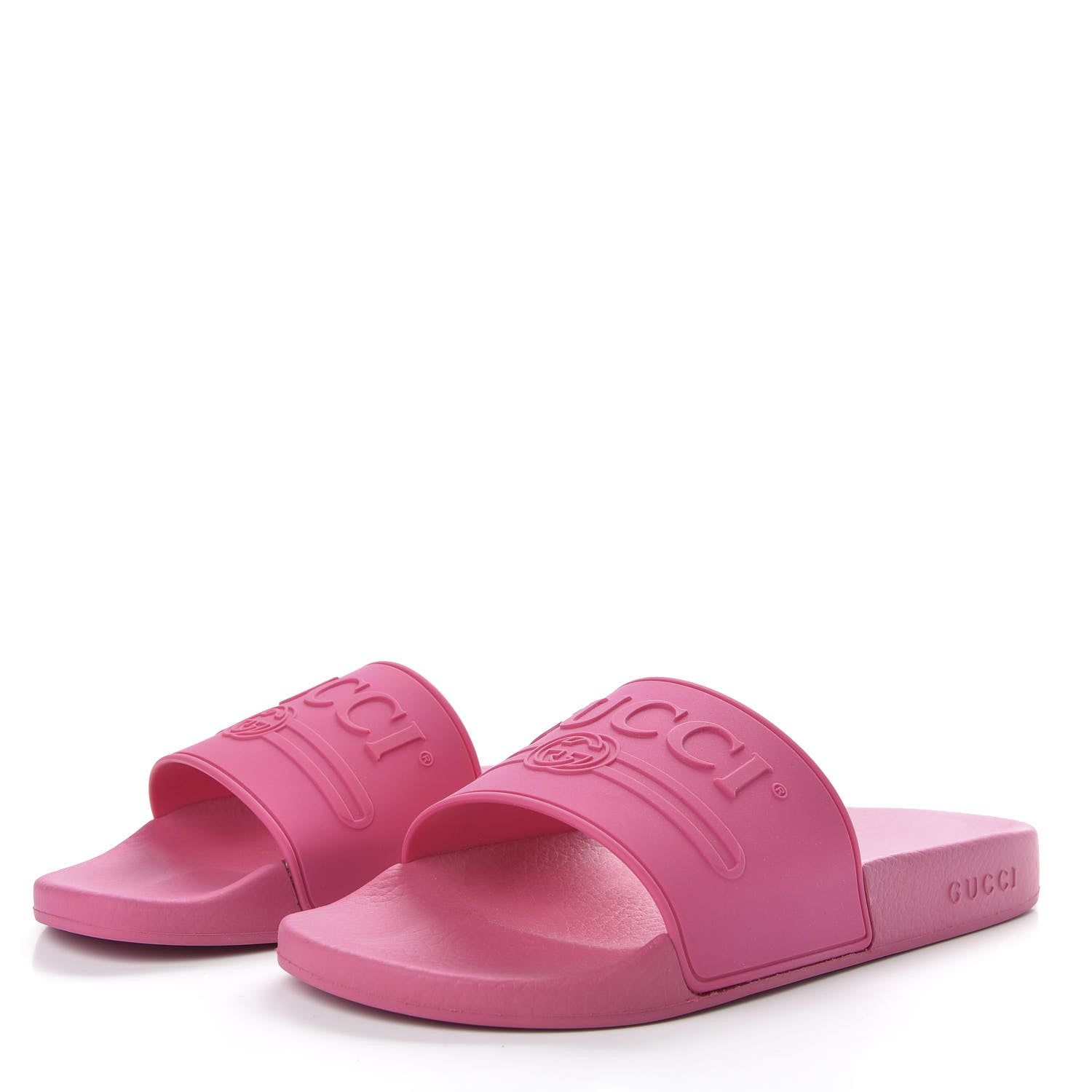 Gucci Rubber Logo Stamped Mens Slide Sandals 10 Fuchsia 3 of 8