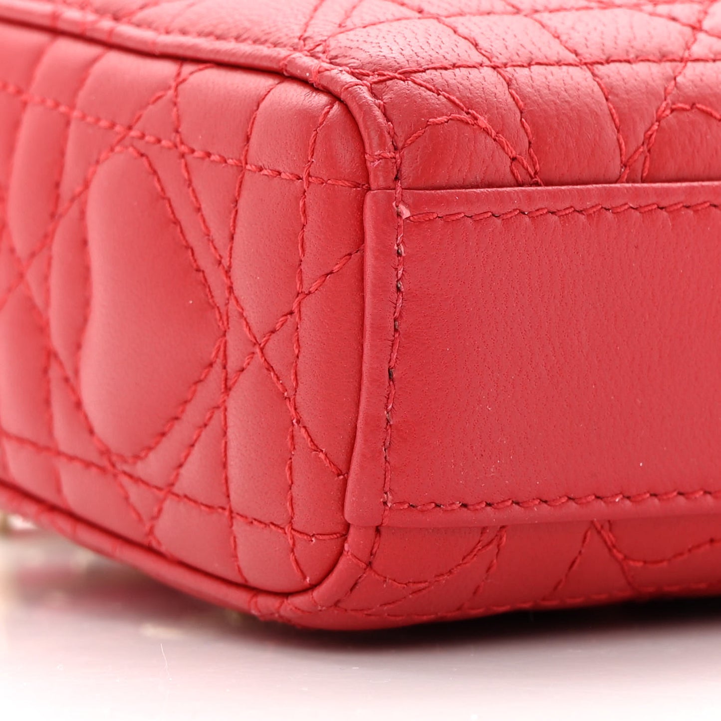 Lambskin Cannage Dioramour Micro Lady D-Joy Red
