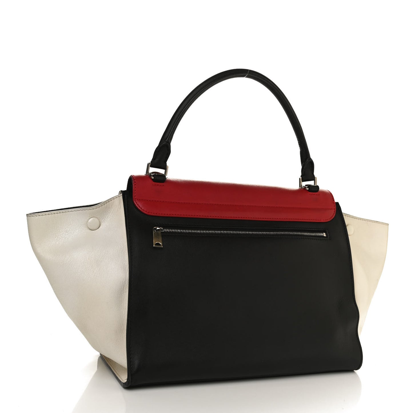Smooth Calfskin Medium Tri-Color Trapeze Poppy