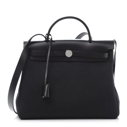 Hermes Military Toile Vache Hunter Herbag Zip PM 31 Black 3 of 13