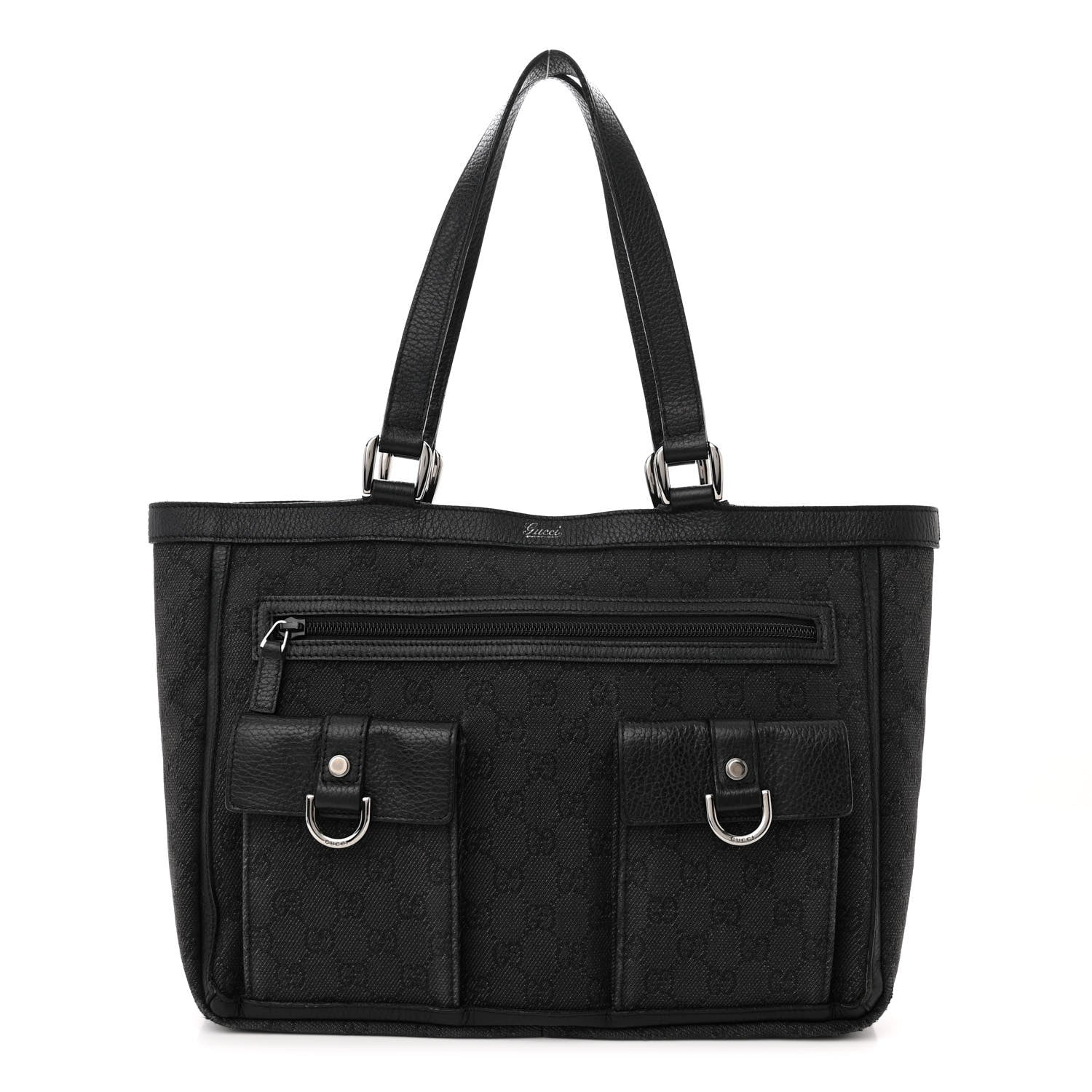 Gucci Monogram Abbey D Ring Tote Black 1 of 12