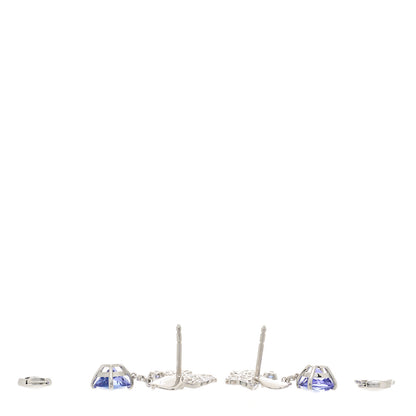 Tiffany Platinum Diamond Tanzanite Paper Flowers Single Drop Earrings 3 of 4
