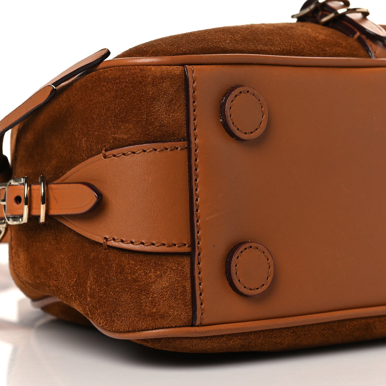 Jimmy Choo Suede Small Varenne Bowling Bag Tan 8 of 10