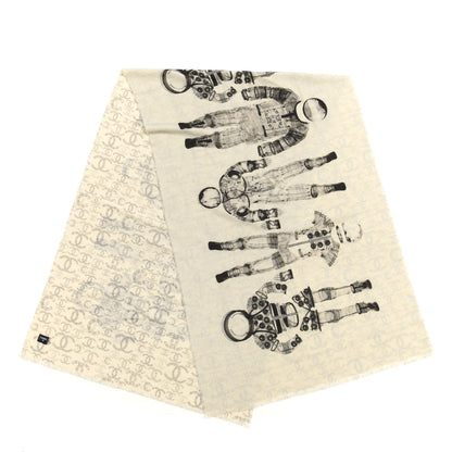 Chanel Cashmere CC Astronaut Scarf Beige 2 of 3