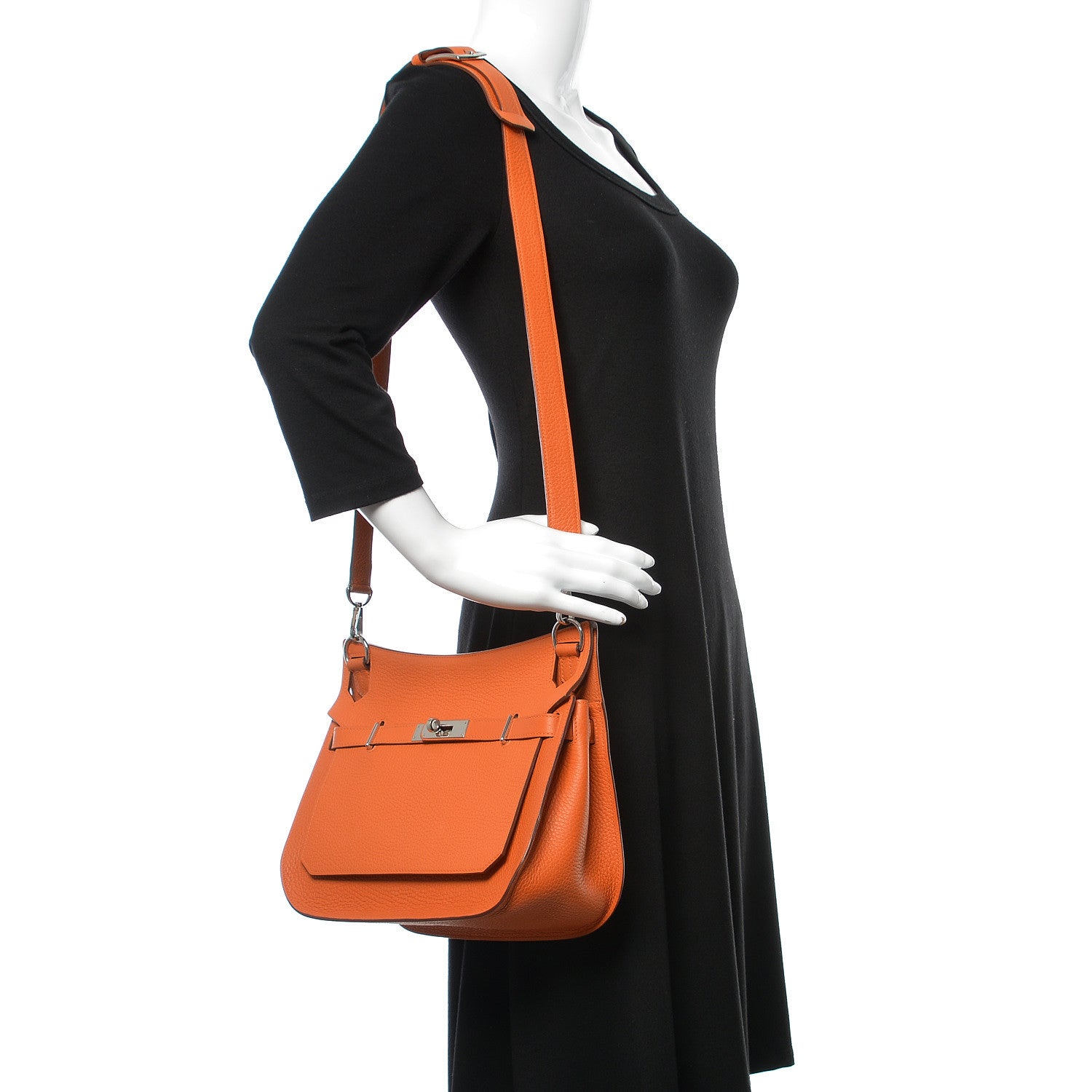 Hermes Taurillon Clemence Jypsiere 28 Orange 2 of 19