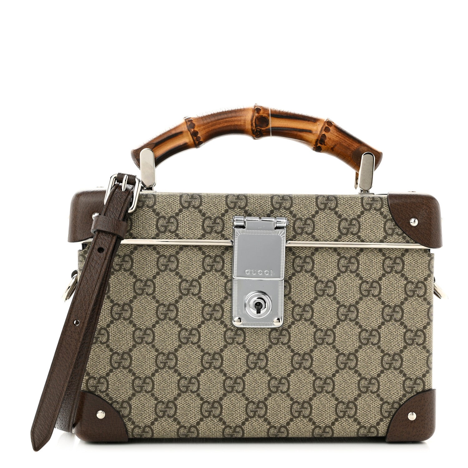 Gucci GG Supreme Monogram Globe-Trotter Beauty Case Brown 1 of 13
