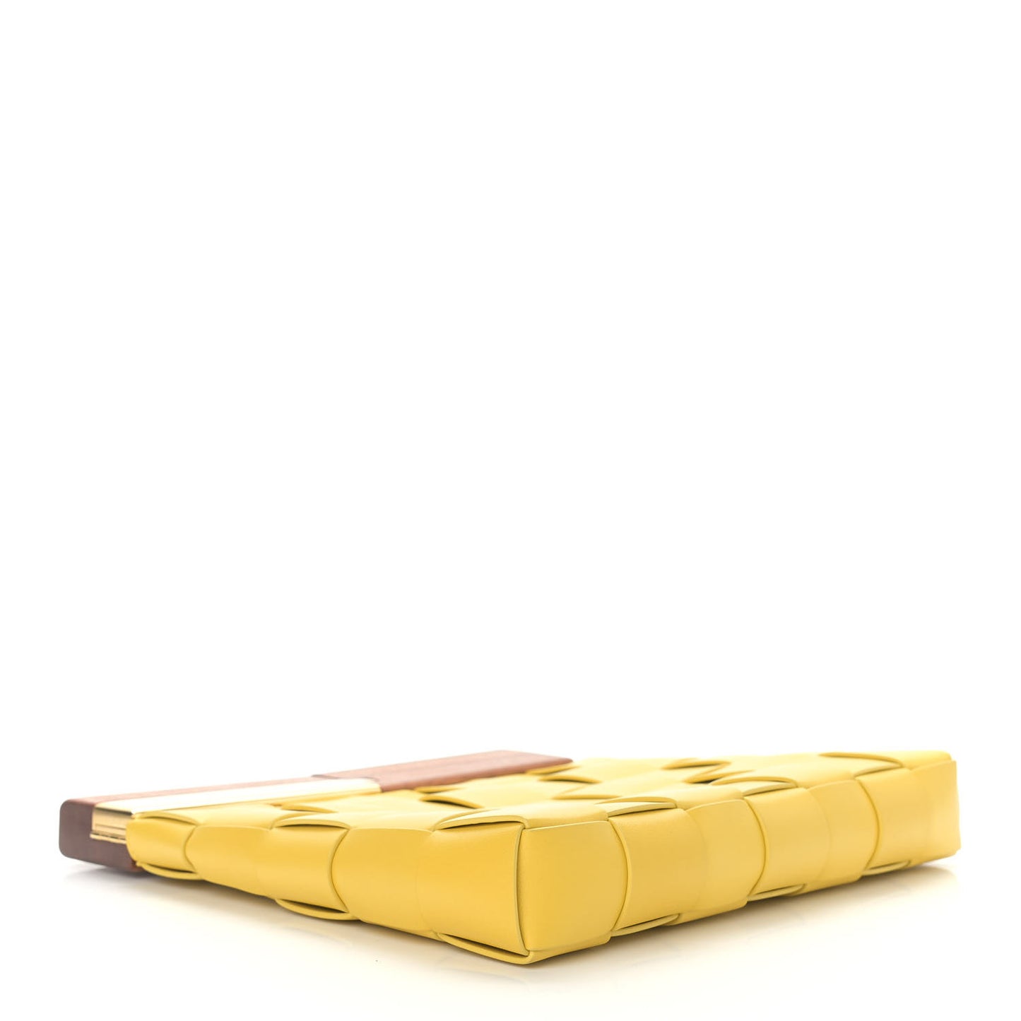 Nappa Intrecciato The Snap Clutch Acorn Gold