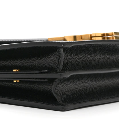 Saint Laurent Grain De Poudre Monogram Cassandra Clasp Bag Black 10 of 11