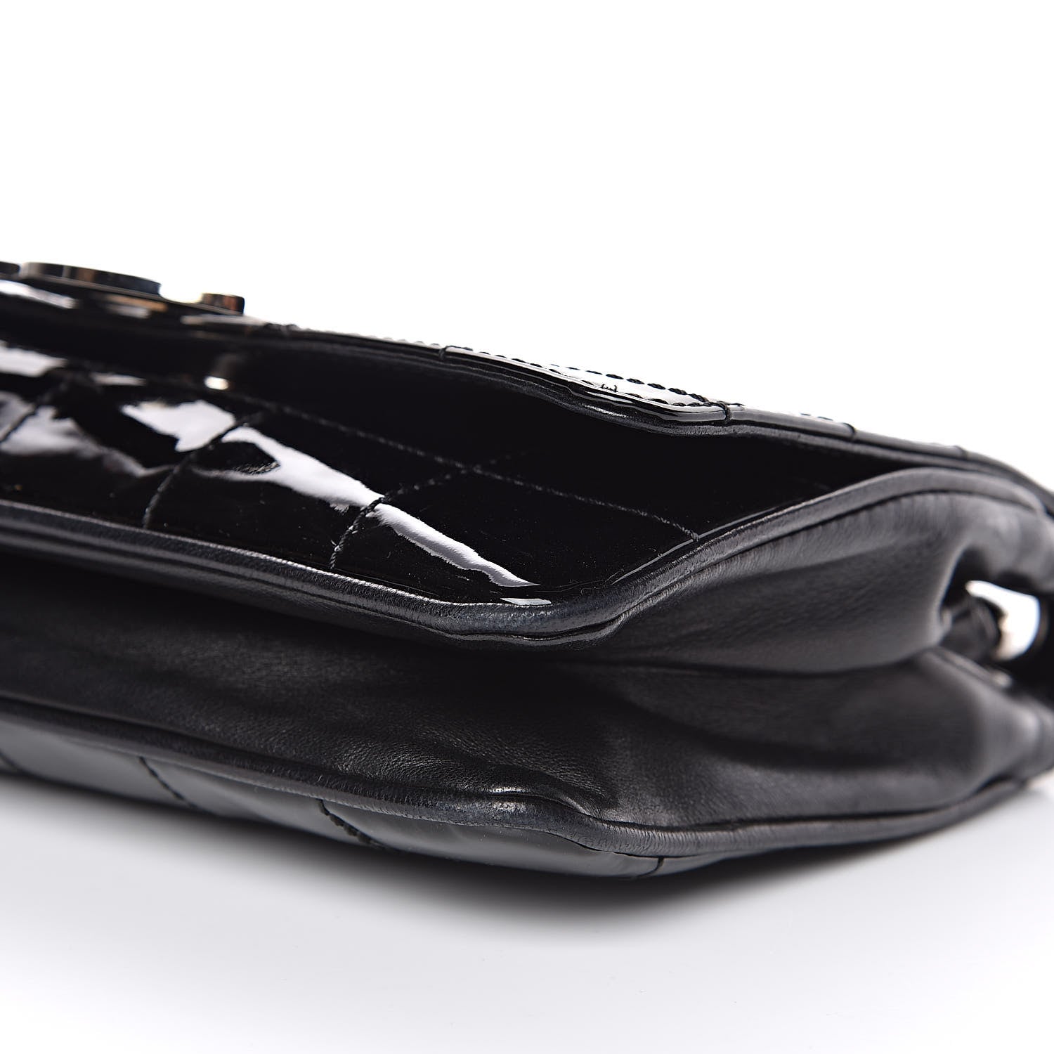 Chanel Patent Square Stitched CC Flap Clutch Black 9 of 11