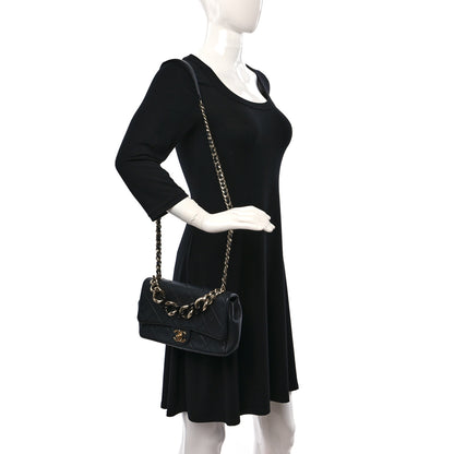 Chanel Lambskin Quilted Resin Bi-Color Chain Flap Bag Black 2 of 7