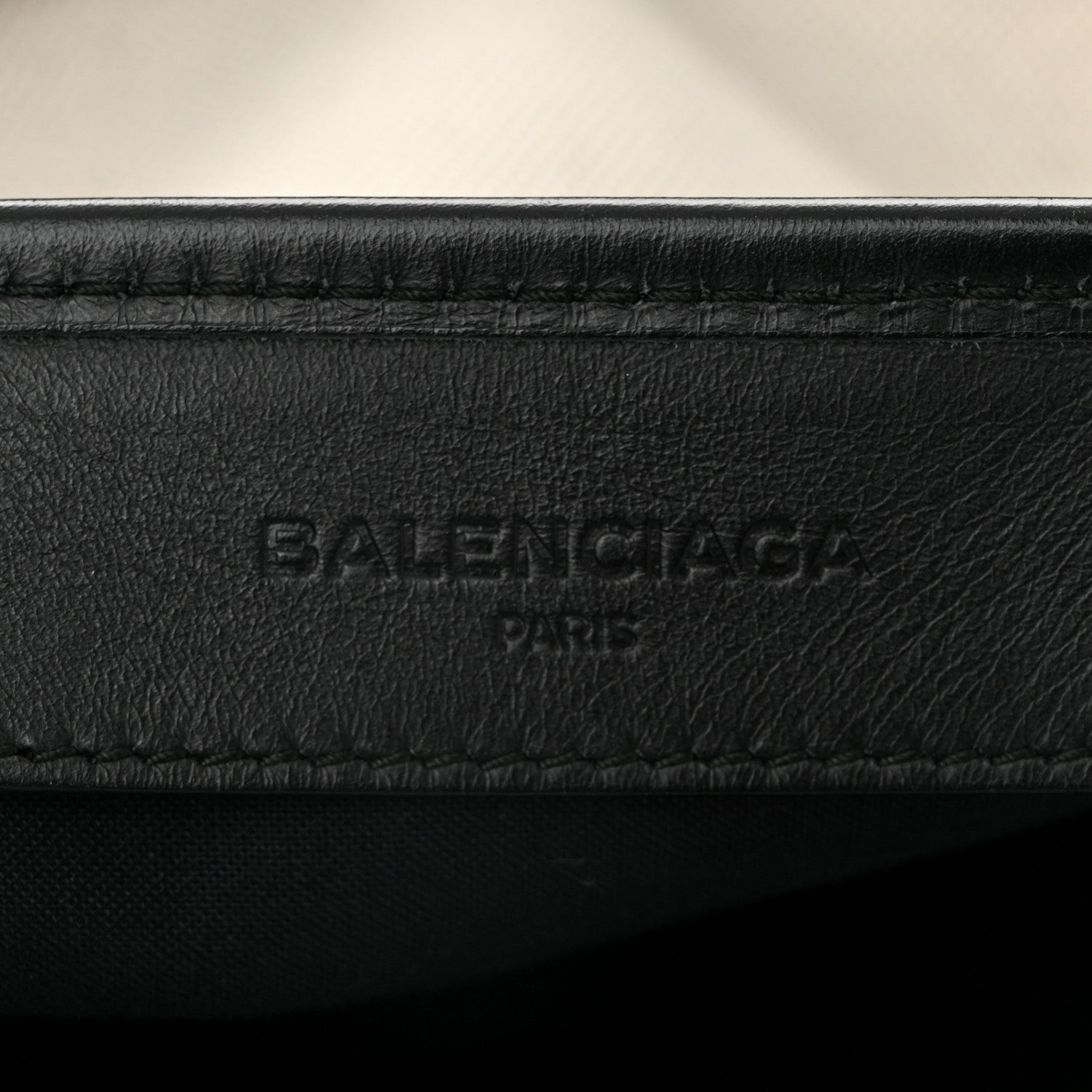 Balenciaga Cotton Canvas Satin Calfskin S Navy Cabas Natural Black 7 of 12