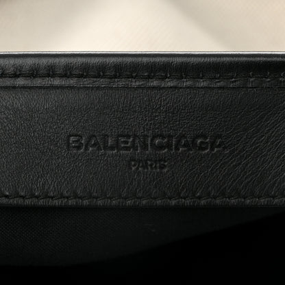 Balenciaga Cotton Canvas Satin Calfskin S Navy Cabas Natural Black 7 of 12