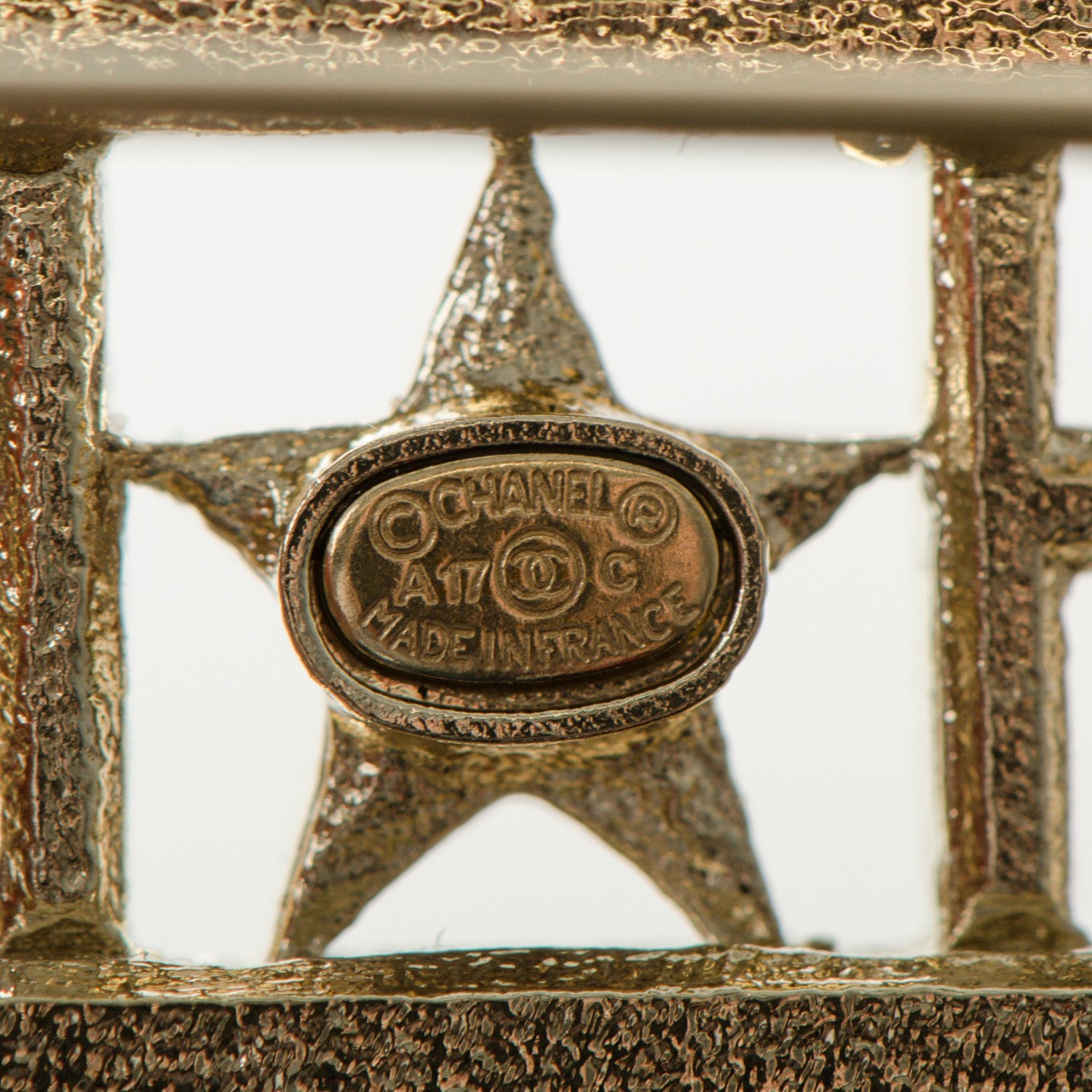 Chanel Baguette Crystal Star Logo Brooch Gold 4 of 4
