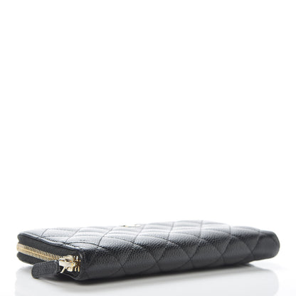 Chanel Caviar Quilted Large Gusset Zip Around Wallet Black 4 of 10