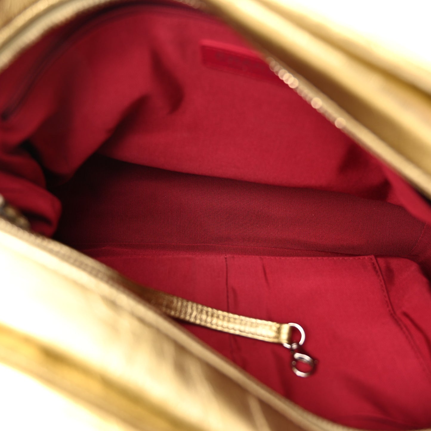Metallic Lambskin Calfskin Quilted Large Gabrielle Hobo Gold