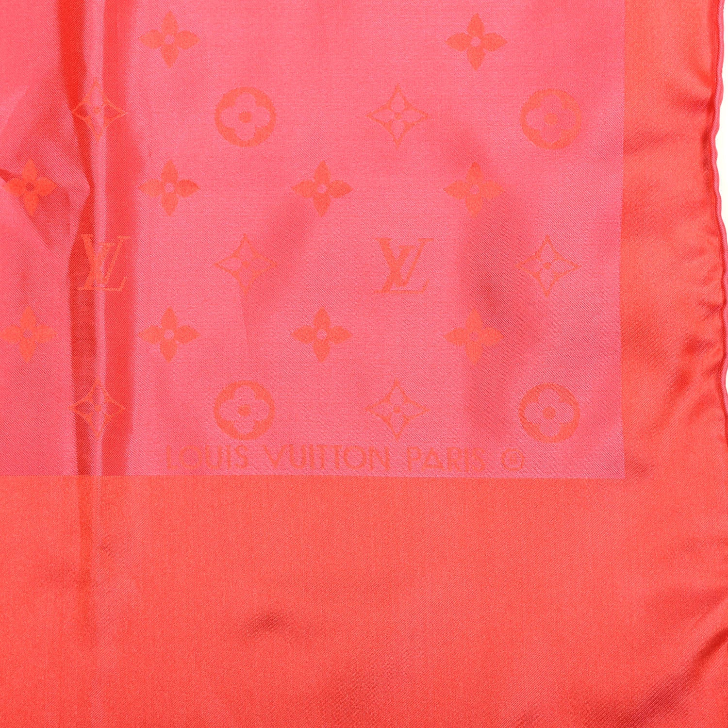 Louis Vuitton Silk Monogram Capri Scarf Pink Red 3 of 4