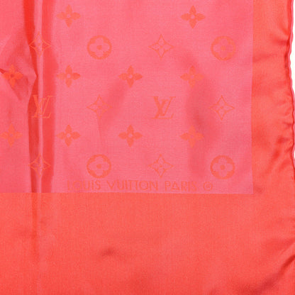 Louis Vuitton Silk Monogram Capri Scarf Pink Red 3 of 4