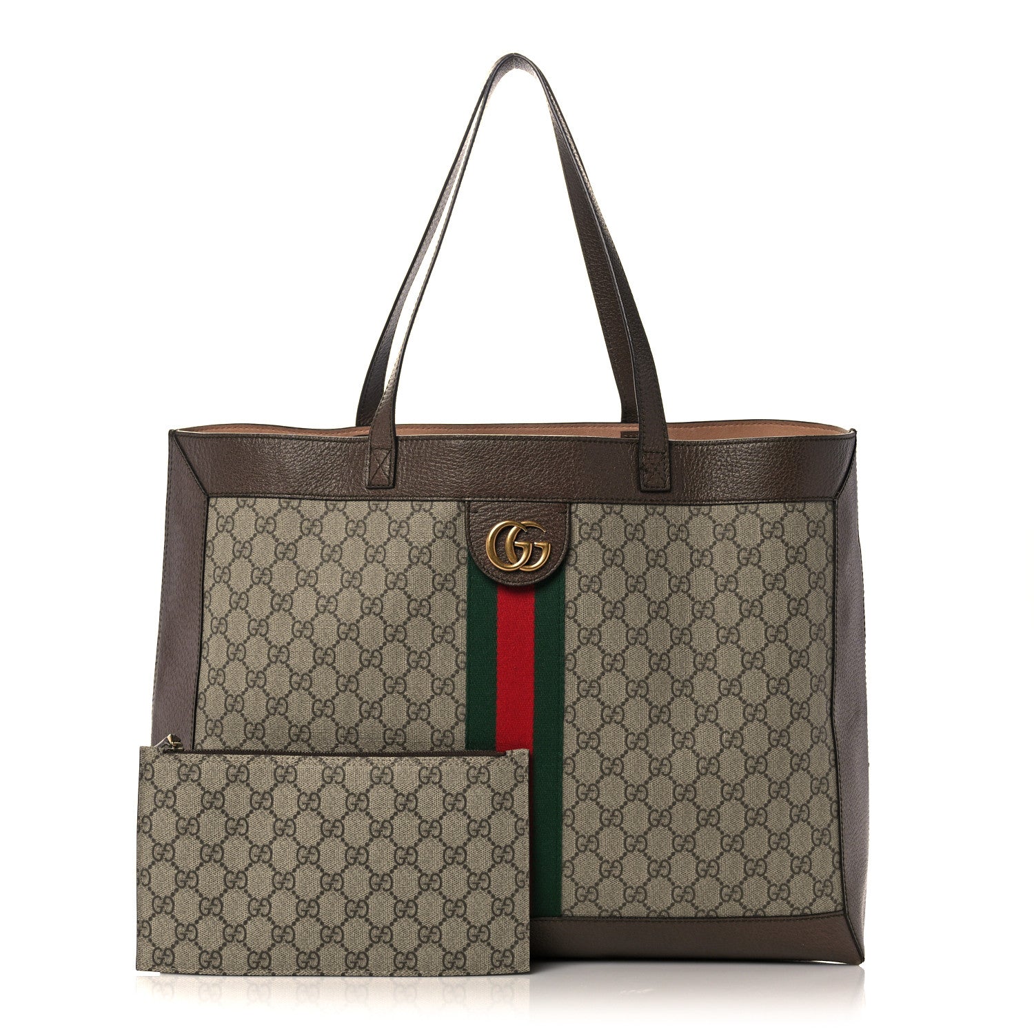 Gucci GG Supreme Monogram Web Ophidia Tote Brown 1 of 17