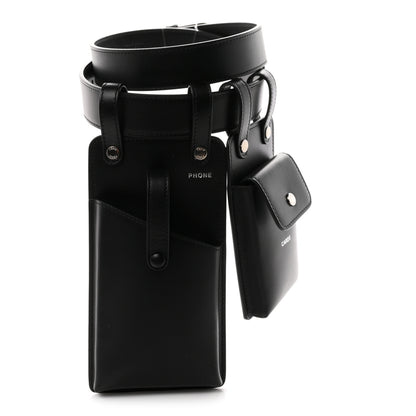Fendi Vitello Glacier Utility Belt Pouch 85 34 Black 1 of 8