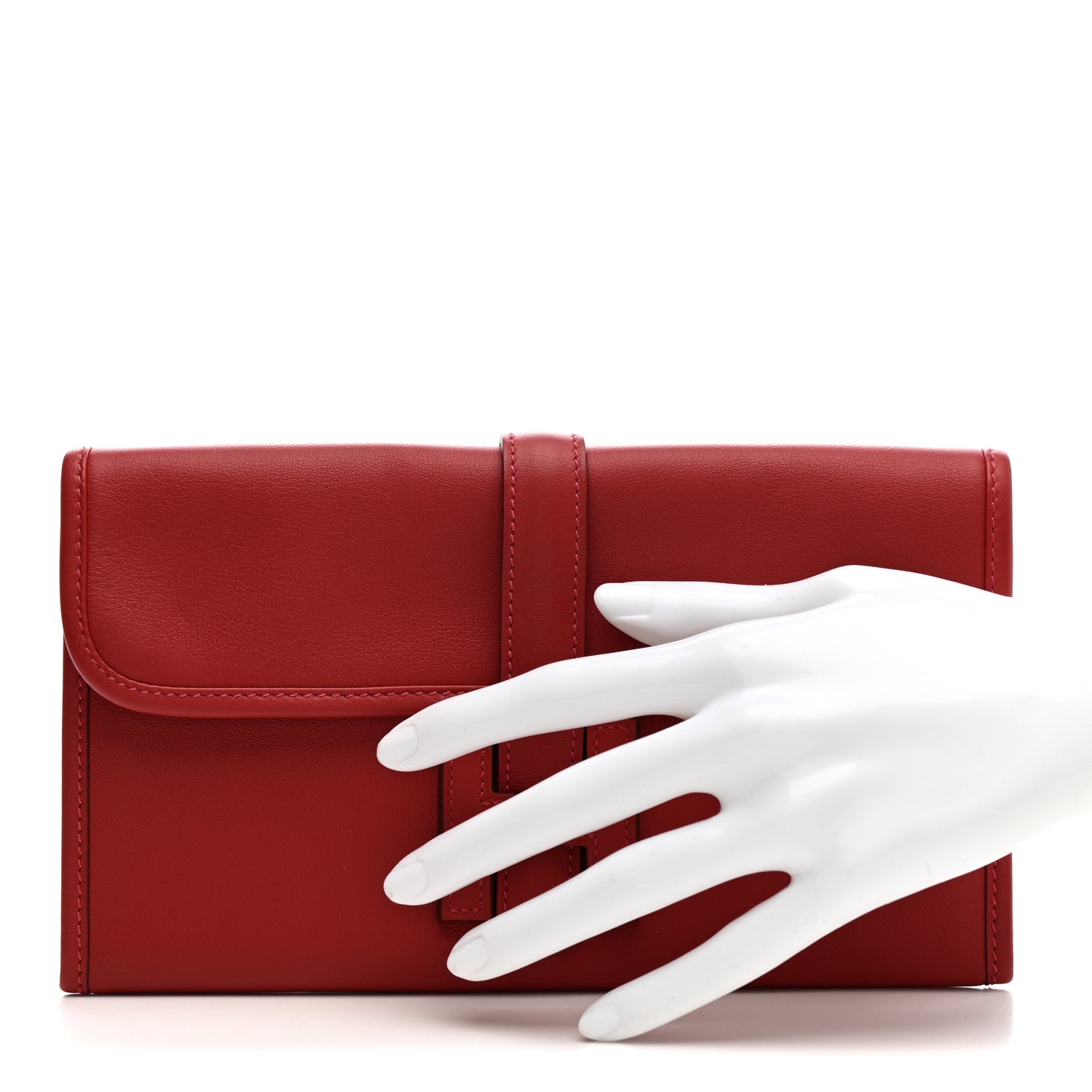 Hermes Swift Jige Duo Clutch Vermillion 2 of 13