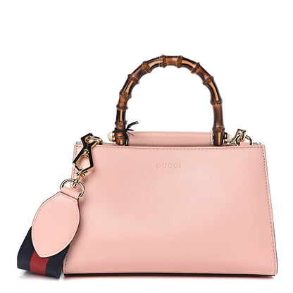 Gucci Nappa Bamboo Web Mini Nymphaea Top Handle Bag Perfect Pink Mystic White 1 of 11