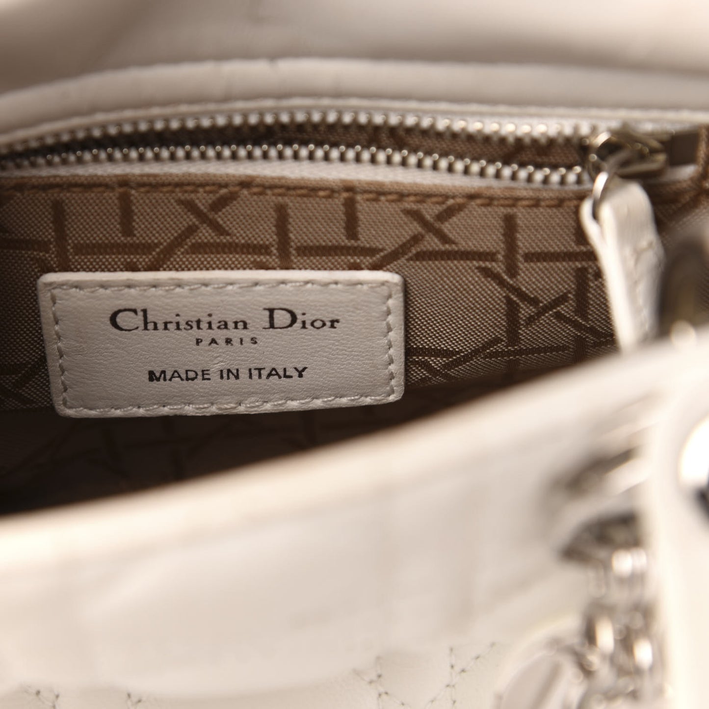 Lambskin Cannage Mini Lady Dior White