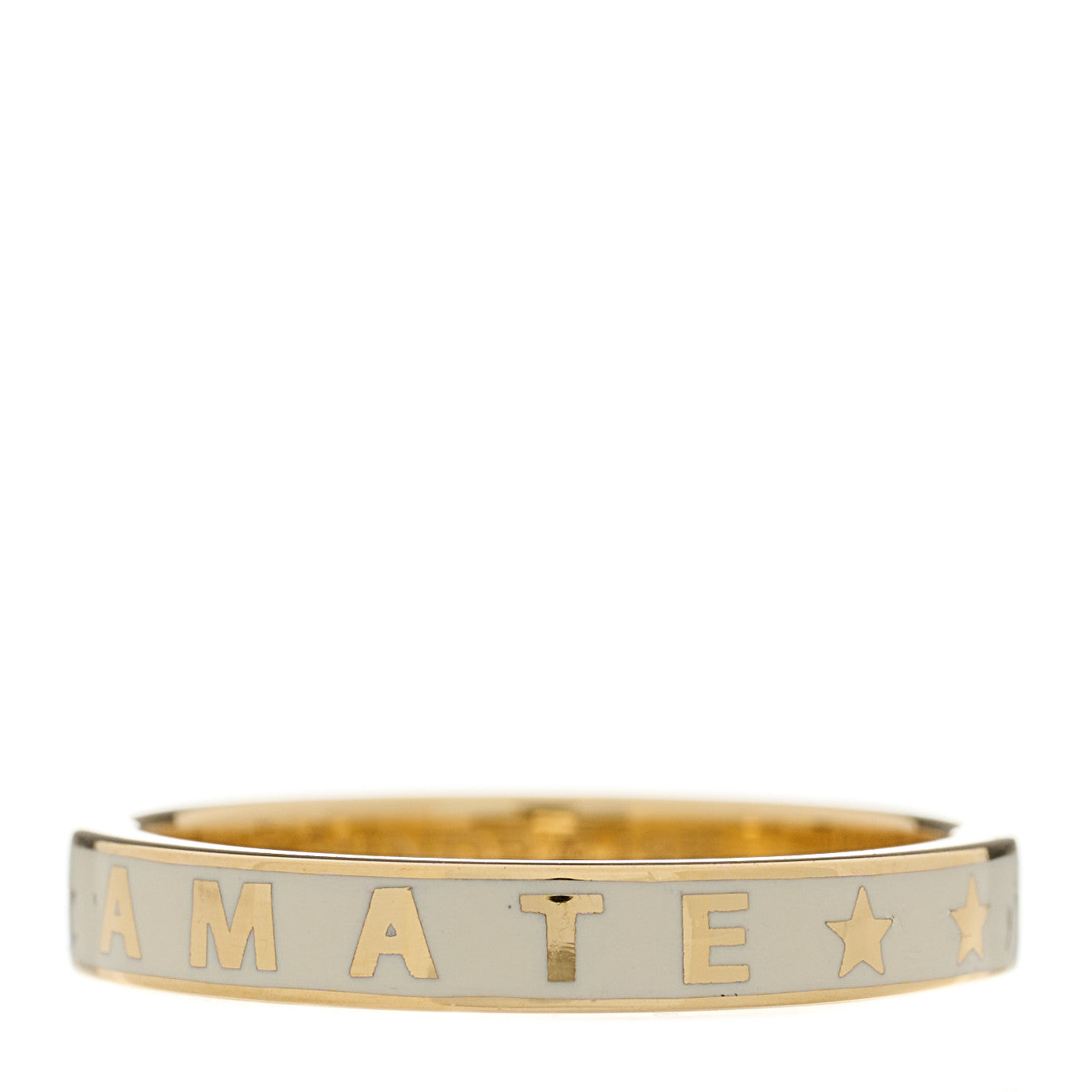18K Yellow Gold Champleve Enamel Thin Amate Love Band Ring 52 6 White