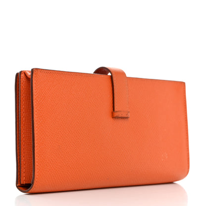Hermes Epsom Bearn Gusset Wallet Orange 3 of 10