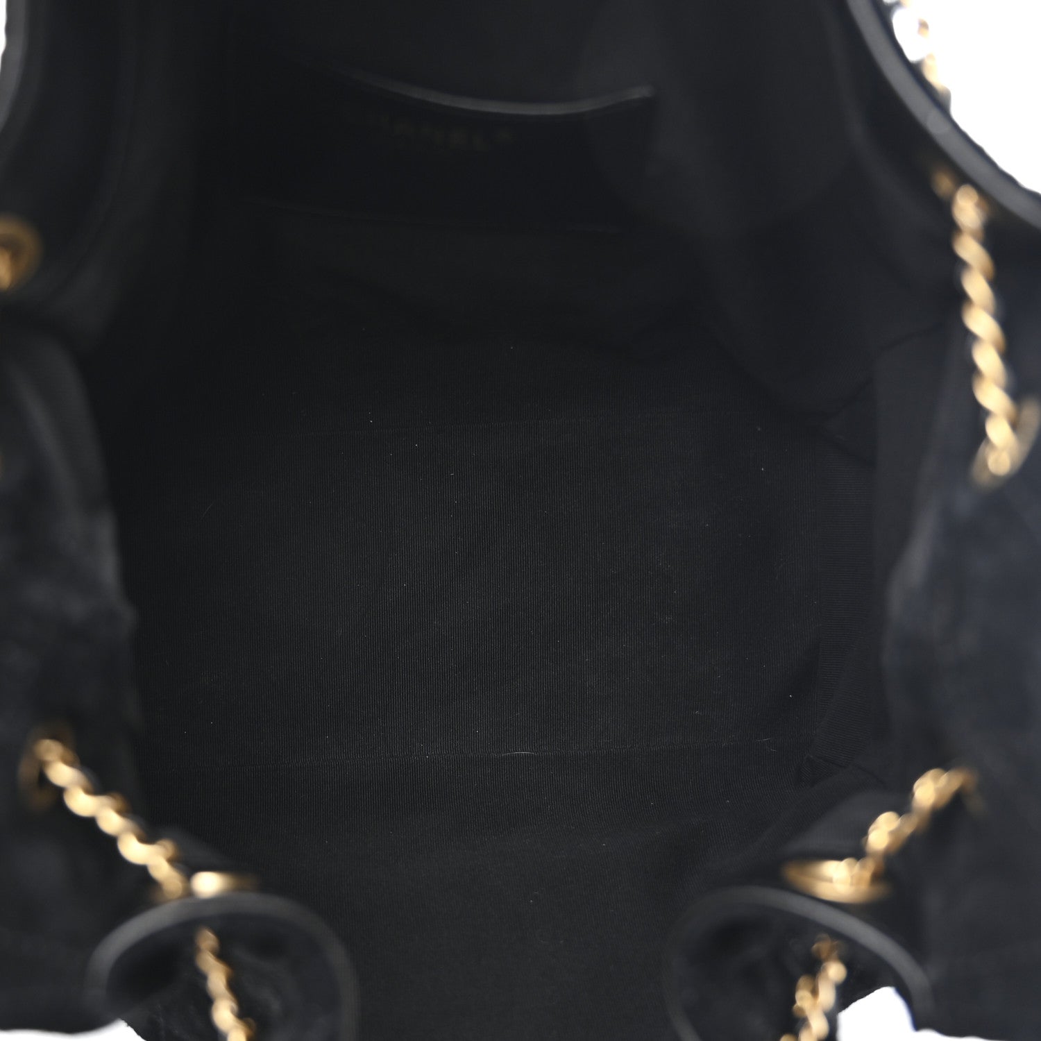 Chanel Suede Quilted Medium Chanel 25 Handbag Black 5 of 10