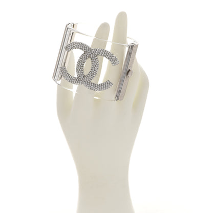 Chanel Lucite Crystal CC Cuff Transparent Silver 2 of 6