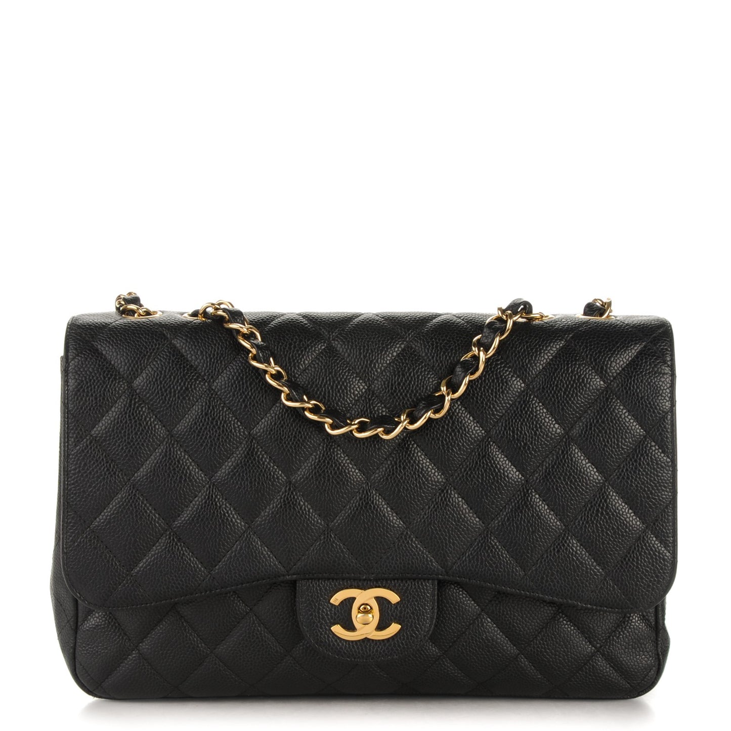 Caviar Quilted Jumbo Single Flap Black