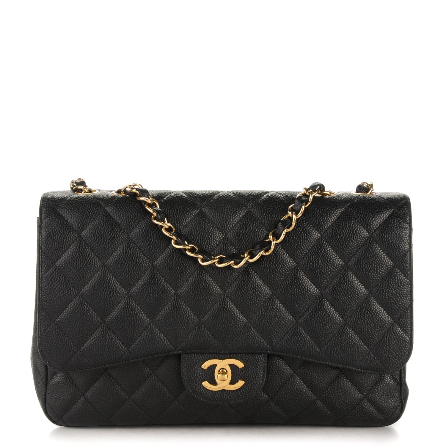 Chanel Caviar Quilted Jumbo Single Flap Black 1 of 8