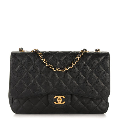 Chanel Caviar Quilted Jumbo Single Flap Black 1 of 8