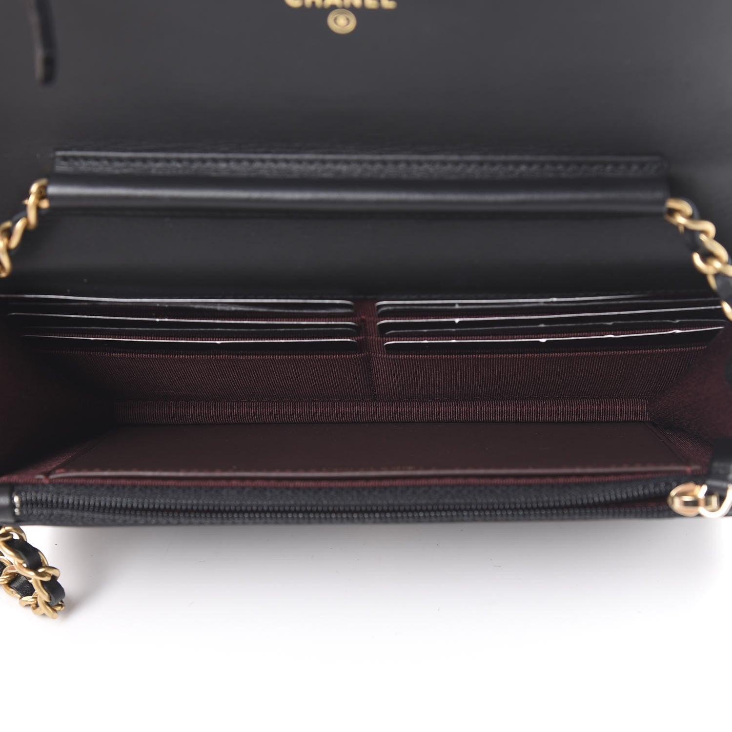 Chanel Aged Calfskin Quilted Lucky Charms 2.55 Reissue Wallet On Chain WOC Black 4 of 13
