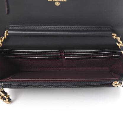Chanel Aged Calfskin Quilted Lucky Charms 2.55 Reissue Wallet On Chain WOC Black 4 of 13