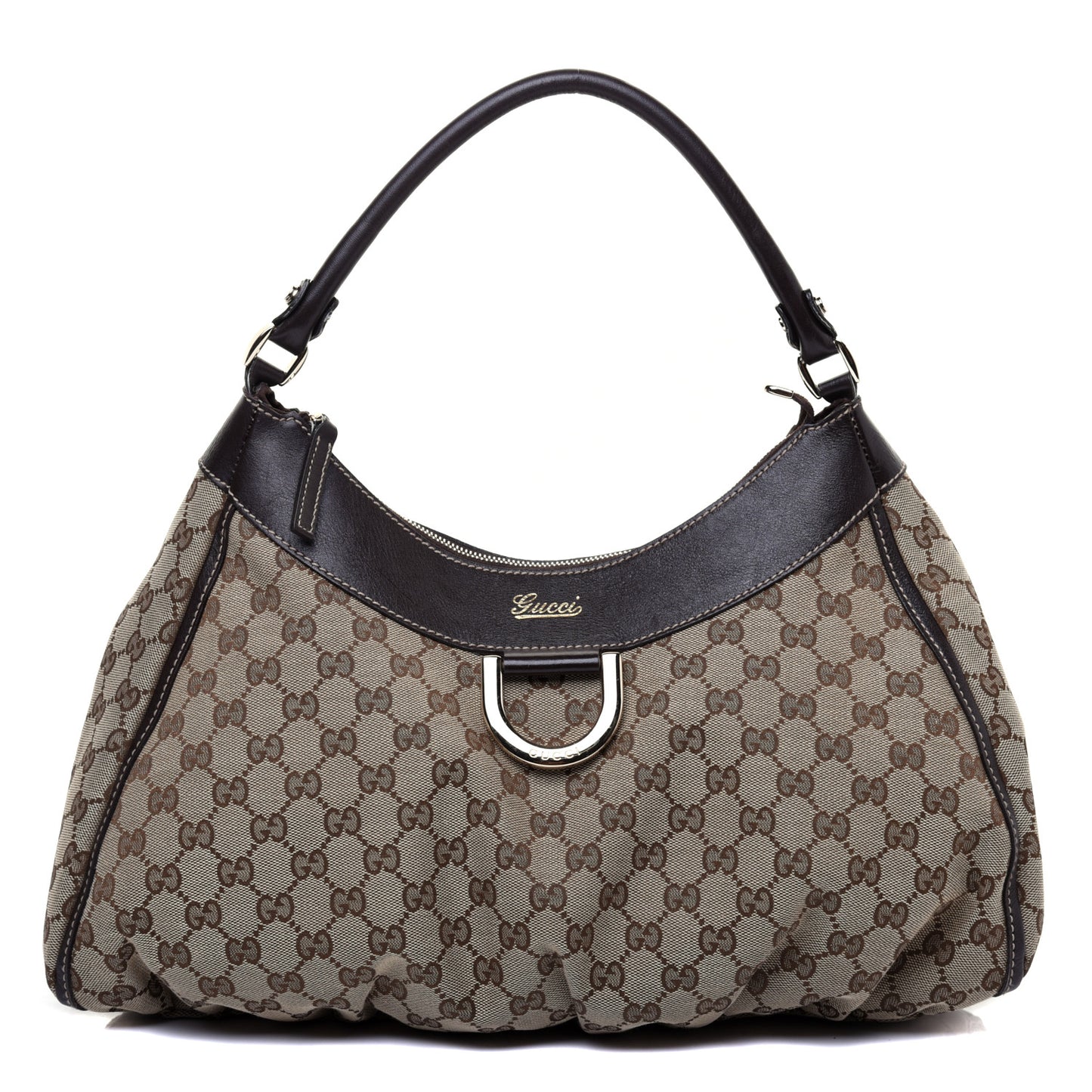 Monogram Large D Gold Hobo Dark Brown
